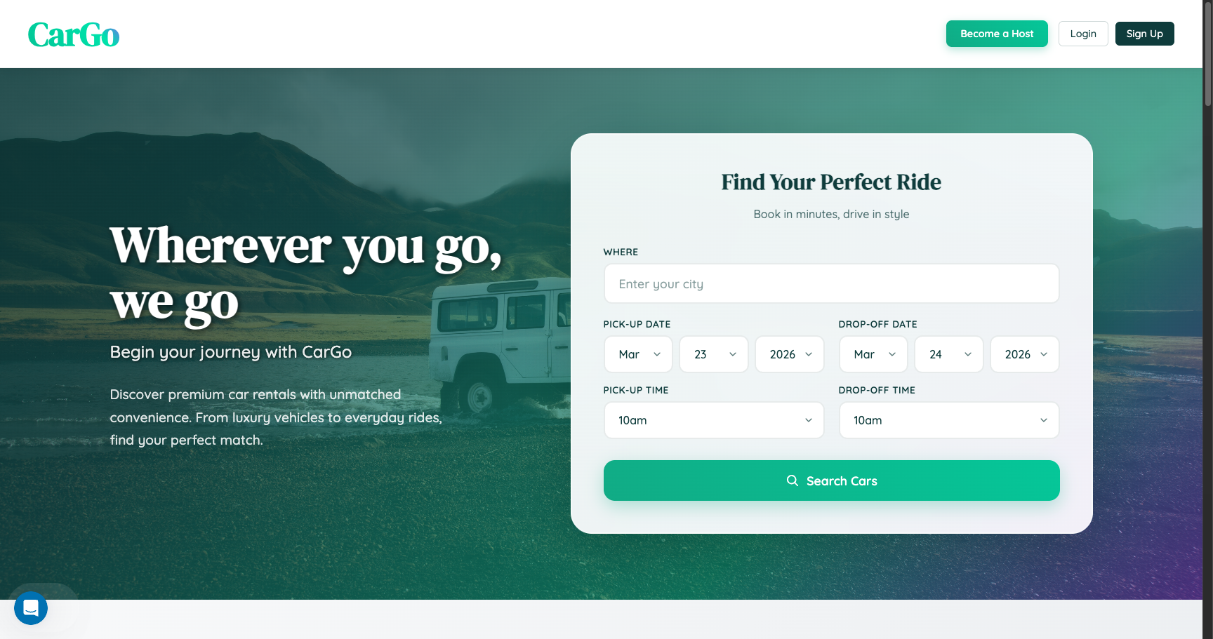 CarGo homepage